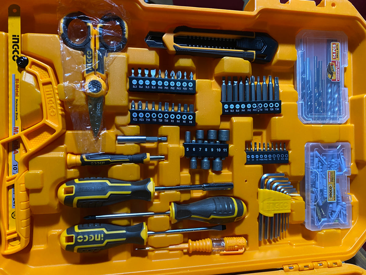 Kit INGCO P20S 166 Piezas + Taladro Percutor Brushless 20V 66Nm | VENTARO