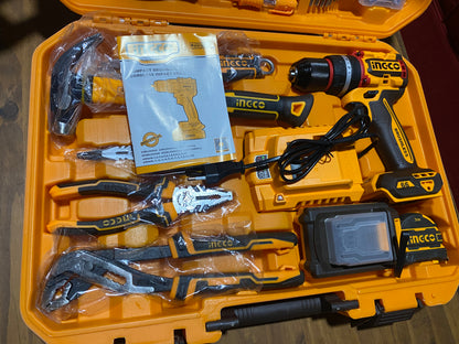 Kit INGCO P20S 166 Piezas + Taladro Percutor Brushless 20V 66Nm | VENTARO